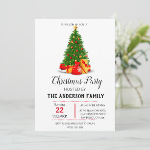 Vintage  Christmas Holiday Invitation