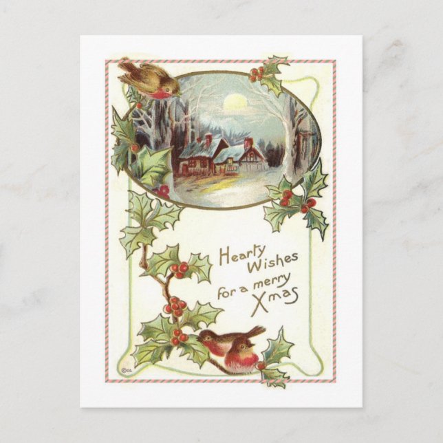 Vintage Christmas Holiday Postcard (Front)