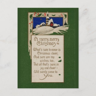 Vintage Christmas Holiday Postcard