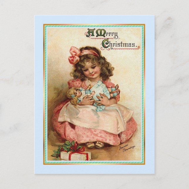 Vintage Christmas Holiday Postcard (Front)