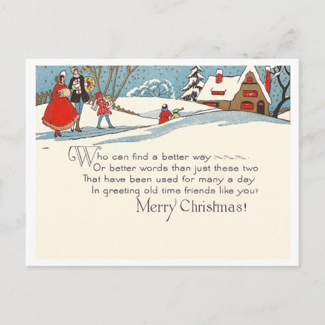 Vintage Christmas Holiday Postcard (Front)