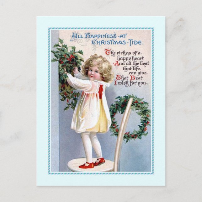 Vintage Christmas Holiday Postcard (Front)