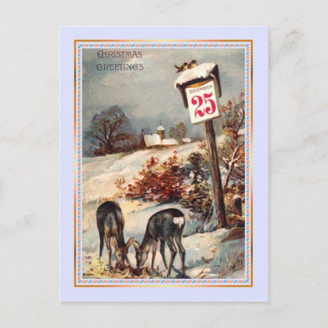 Vintage Christmas Holiday Postcard (Front)