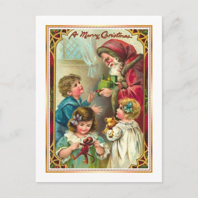 Vintage Christmas Holiday Postcard (Front)