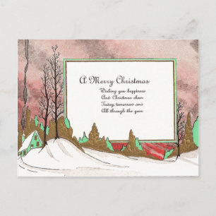 Vintage Christmas Holiday Postcard