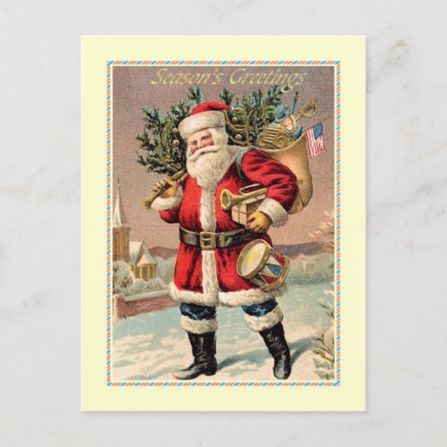 Vintage Christmas Holiday Postcard (Front)