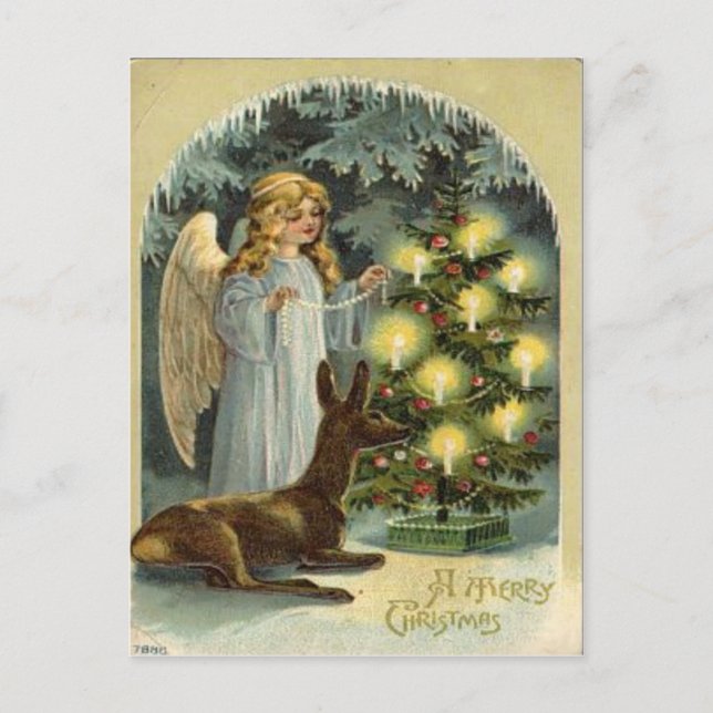 Vintage Christmas Holiday Postcard (Front)