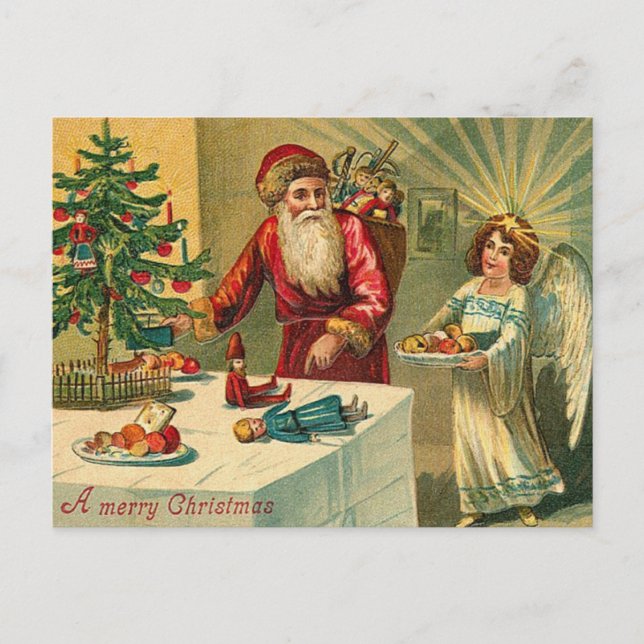 Vintage Christmas Holiday Postcard (Front)
