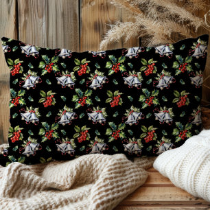 Vintage Christmas Holiday Silver Bells and Holly Pillowcase