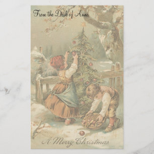 Vintage Christmas Holidays Nostalgia Old Fashioned Stationery