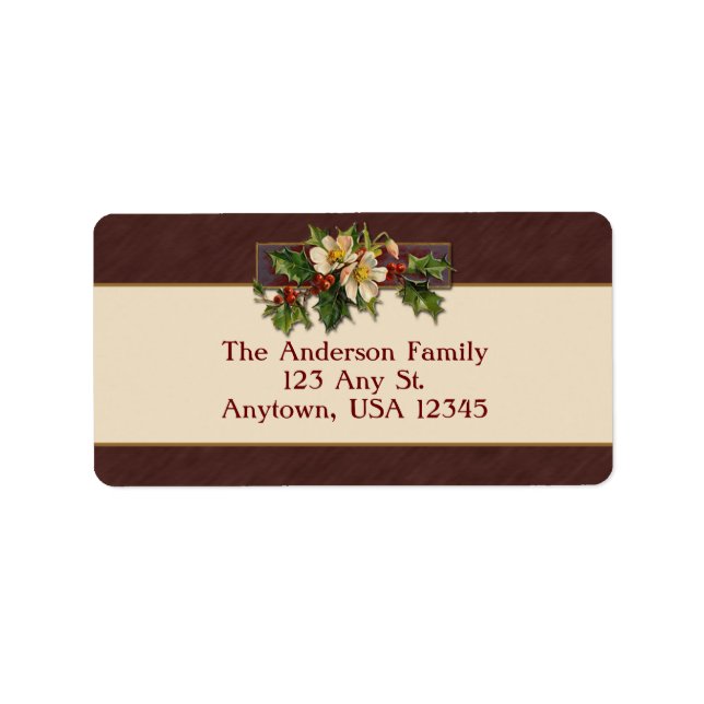 Vintage Christmas Holly Label (Front)