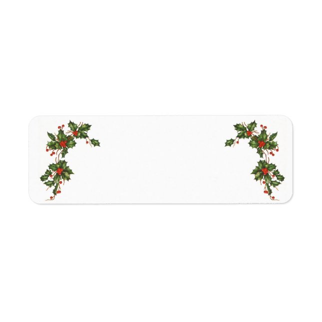 Vintage Christmas, Holly Plant with Red Berries (Front)