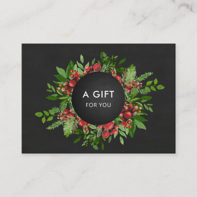 Vintage Christmas Holly Red Berry Gift Certificate (Front)