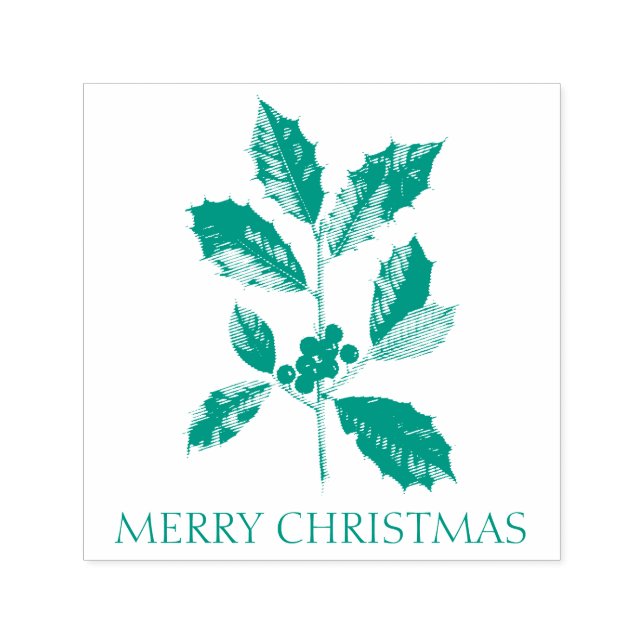 VINTAGE CHRISTMAS HOLLY RUBBER STAMP (Design)