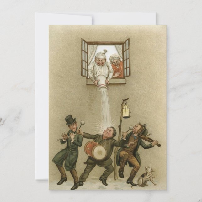 Vintage Christmas Hot Water Holiday Card (Front)