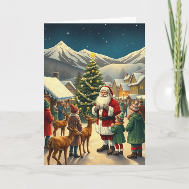 Vintage Christmas Illustration Card (Front)