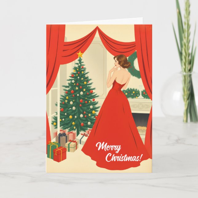 Vintage Christmas Illustration Card (Front)
