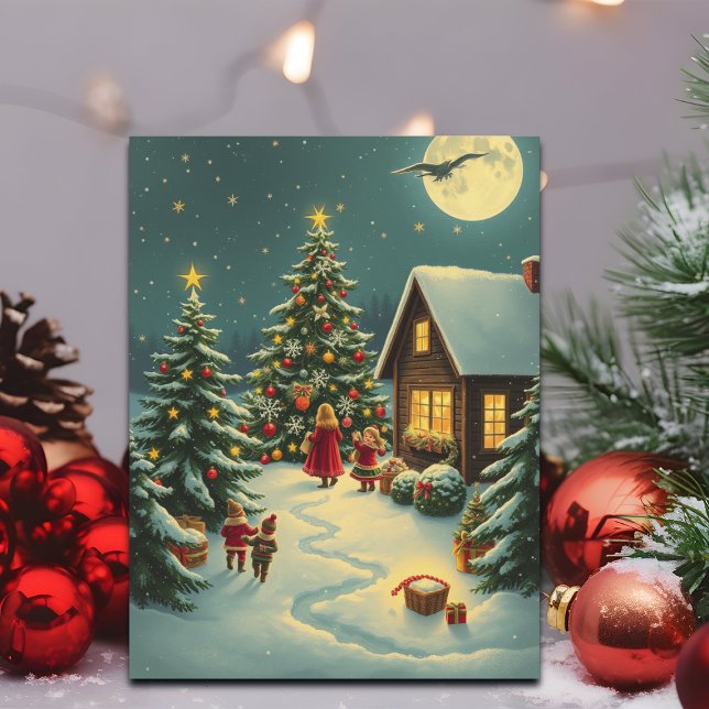 Vintage Christmas Illustration Holiday Postcard (Creator Uploaded)
