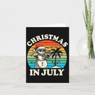 Vintage Christmas In July Snowman Summer Beach Vac Card