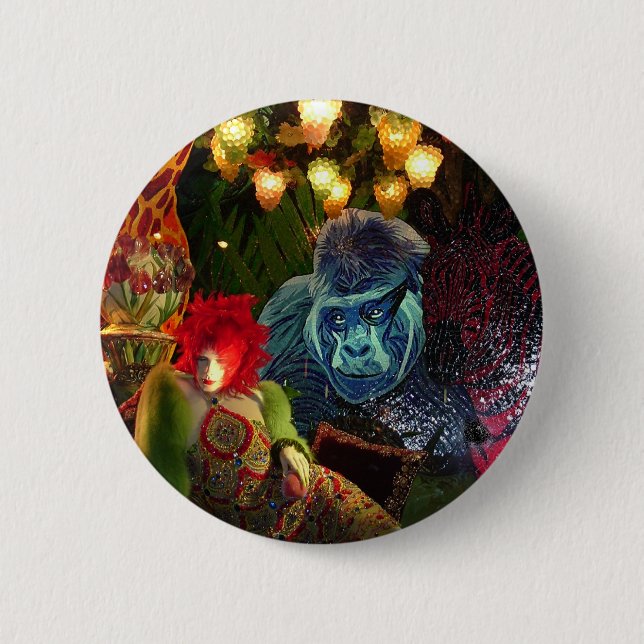 Vintage Christmas in New York Window Display 2 Inch Round Button (Front)