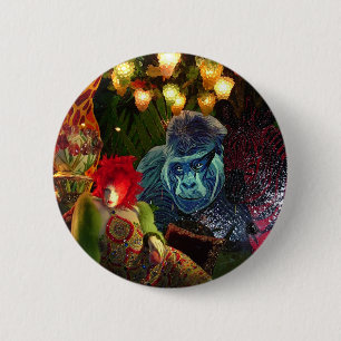 Vintage Christmas in New York Window Display 2 Inch Round Button