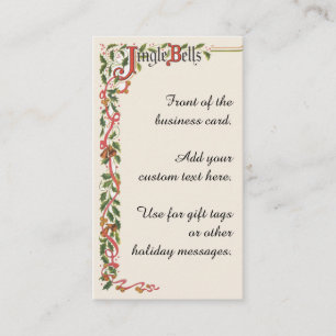 Vintage Christmas, Jingle Bells Decorative Border Business Card