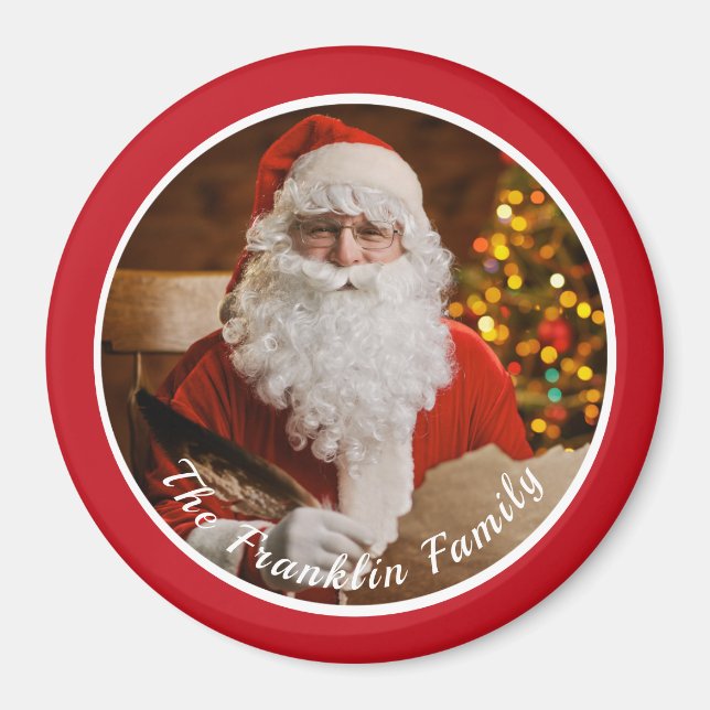 Vintage Christmas Jolly Old Santa Claus Custom Magnet (Front)