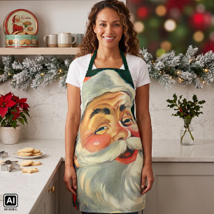 Vintage Christmas, Jolly Retro 50's Santa Claus Apron