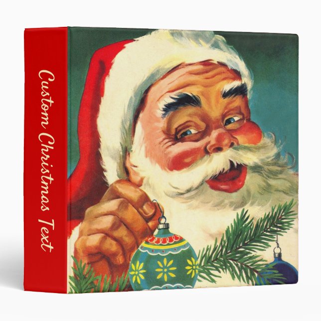 Vintage Christmas, Jolly Retro 50's Santa Claus Binder (Front/Spine)