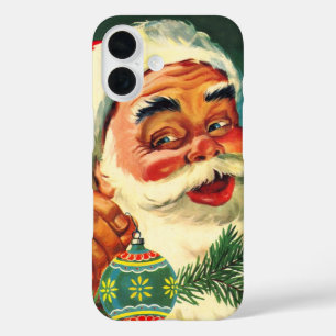 Vintage Christmas, Jolly Retro 50's Santa Claus iPhone 16 Case