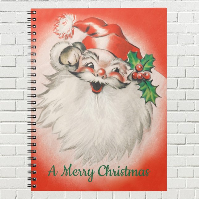 Vintage Christmas, Jolly Retro 50s Santa Claus Notebook (Creator Uploaded)