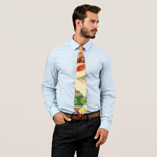 Vintage Christmas, Jolly Retro 50's Santa Claus Tie (In Situ)