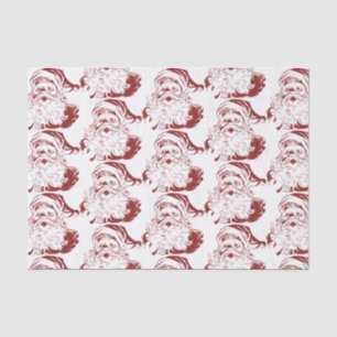 Vintage Christmas, Jolly Santa Claus in Red Tissue Paper