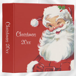 Vintage Christmas, Jolly Santa Claus Winking Binder