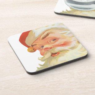 Vintage Christmas, Jolly Santa Claus with a Secret Coaster