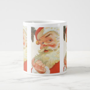 Vintage Christmas, Jolly Santa Claus with a Secret Large Coffee Mug
