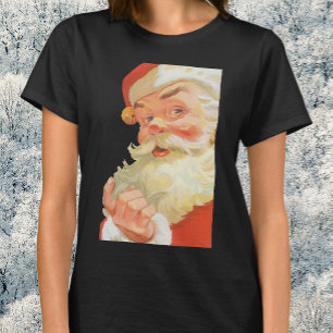 Vintage Christmas, Jolly Santa Claus with a Secret T-Shirt
