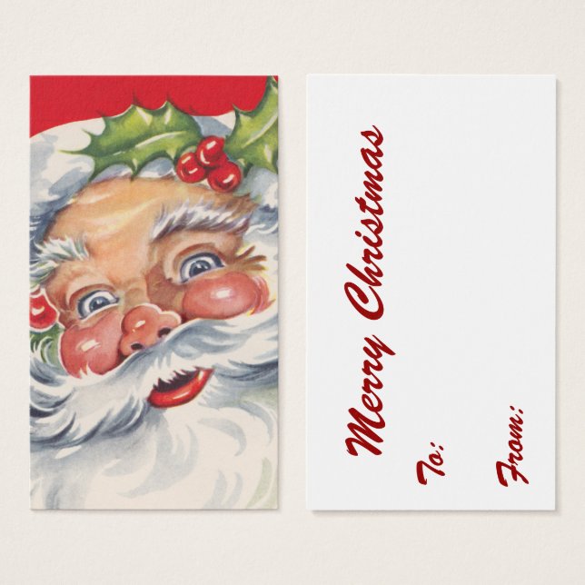 Vintage Christmas, Jolly Santa Claus with His Hat (Front & Back)