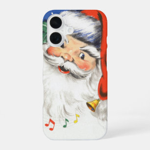 Vintage Christmas, Jolly Santa Claus with Music iPhone 16 Case