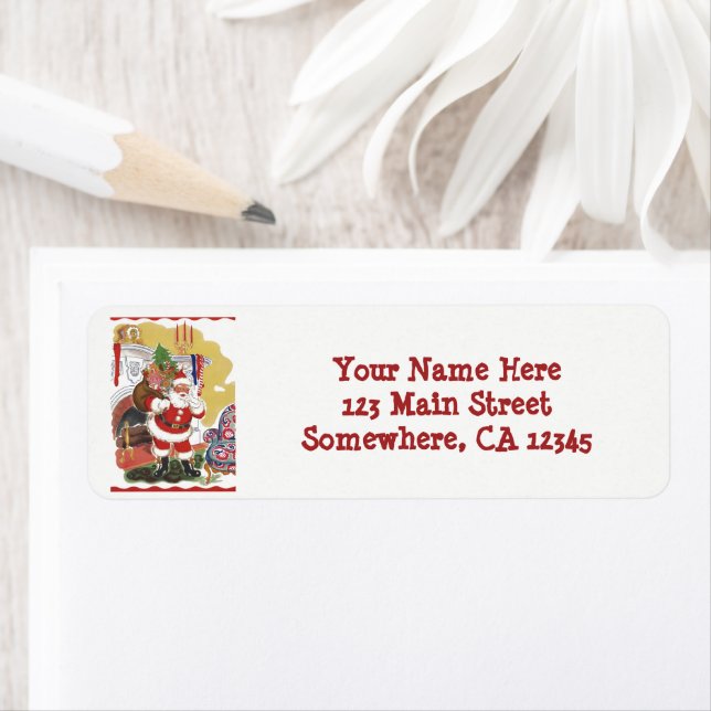 Vintage Christmas, Jolly Santa Claus with Presents (Insitu)