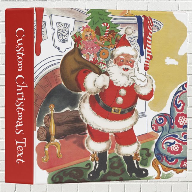 Vintage Christmas, Jolly Santa Claus with Presents Binder (Creator Uploaded)