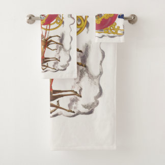 Vintage Christmas, Jolly Santa Claus with Sleigh