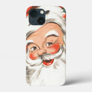 Vintage Christmas, Jolly Santa Claus with Smile iPhone 13 Mini Case