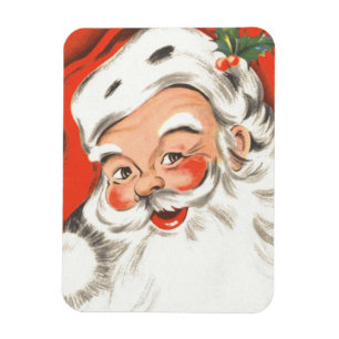 Vintage Christmas, Jolly Santa Claus with Smile Magnet