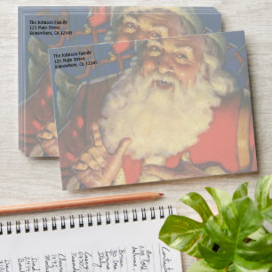 Vintage Christmas, Jolly Santa Claus with Toys Envelope