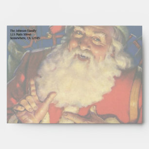 Vintage Christmas, Jolly Santa Claus with Toys Envelopes