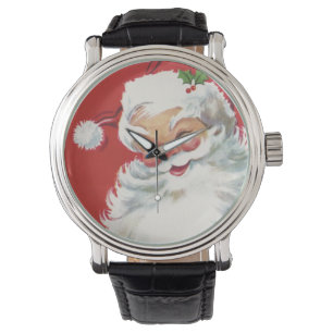 Vintage Christmas, Jolly Winking Santa Claus Watch