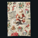 Vintage Christmas Kitchen Towel<br><div class="desc">Vintage Christmas decoupage kitchen towel. Festive kitchen towel makes a cute Christmas gift. Designed for you by Blackberry Boulevard.</div>