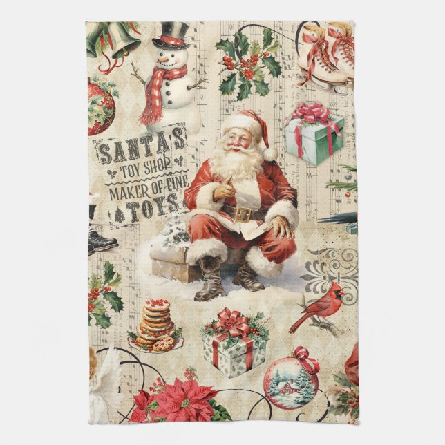Vintage Christmas Kitchen Towel (Vertical)