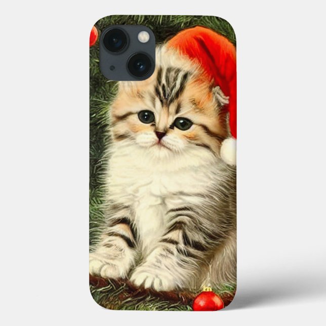 Vintage Christmas Kitten Case-Mate iPhone Case (Back)